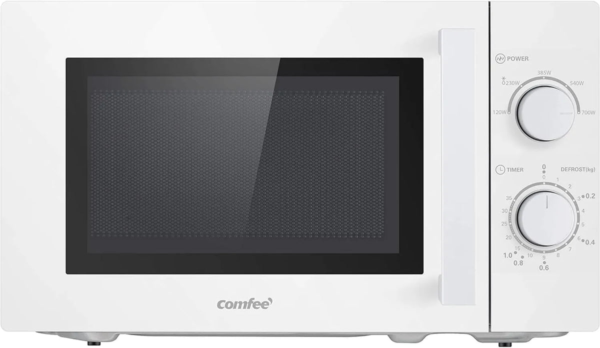 Comfee Drehregler/20L/700W Defrost/360, Solo-mikrobølgeovne, / CMSN 20 wh mikrobølgeovn / solo mikrobølgeovn med 5 strømniveauer / indvendig, Hvid