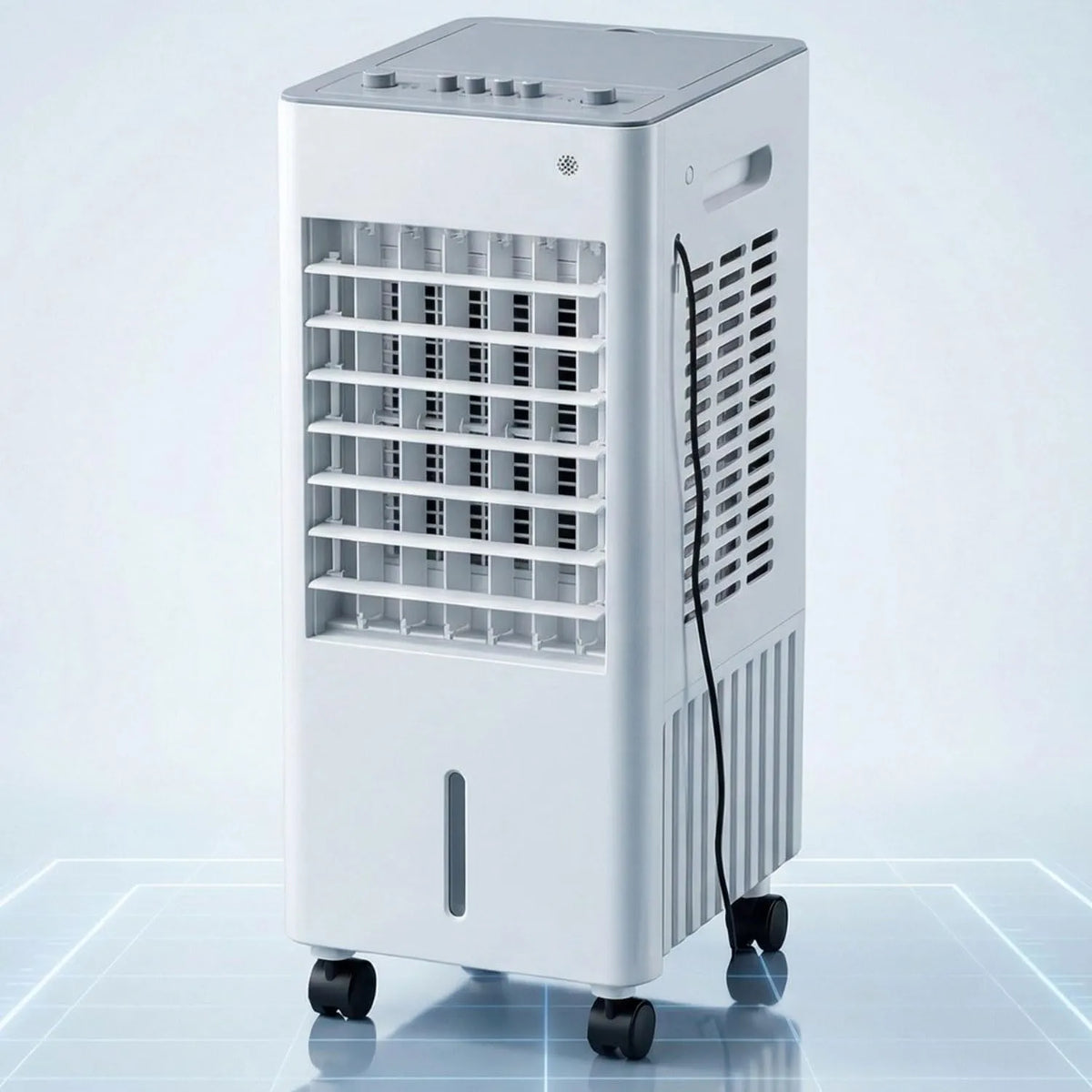 Generisch, Mobile klimaanlæg, Bærbar luft køleventilator 5L fordampningskøler med 5L vandtank, 60W, Hvid, 5L