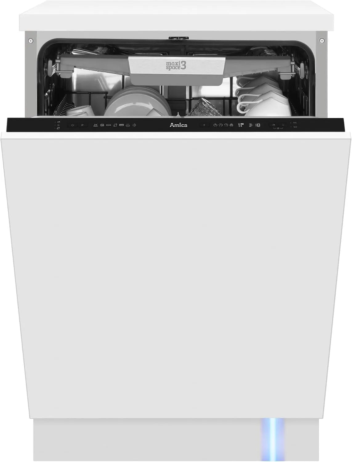 Amica, Opvaskemaskiner, 60 cm, Build- in Opvaskemaskine Fuldt integreret 60 cm 14 Bespoke loft 7 Programmer Auto, Sølv, 40 dB, 100 w
