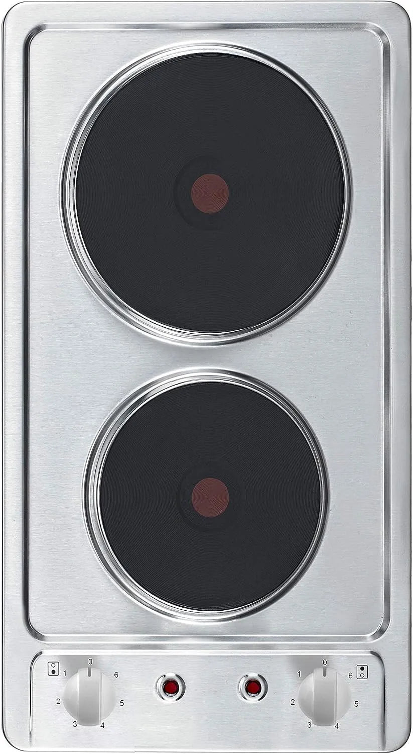 respekta, Kogeplader, eller en Kochfeld Bygg- in Kochfeld Duo Hotplate autark 2 plader rustfrit stål, Sølv, 4 x 29 x 51 cm, 145 mm, 1000 W