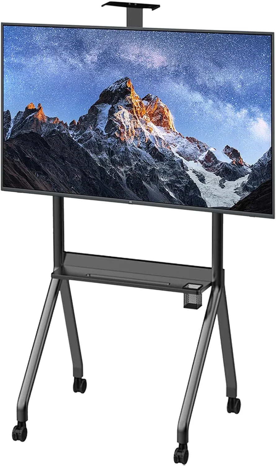 QYMYOZ, Stativfødder, Mobil tv-stand, højdejusterbar, rullelig med et mount til store fjernsyn, bærbar, Sort, 264 l, 330 l, OLED, 4K