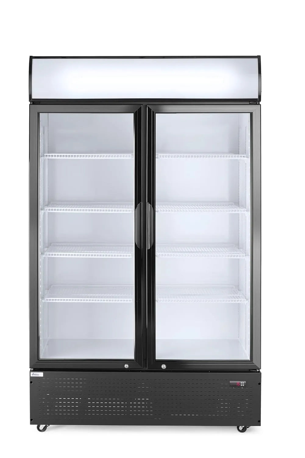 HENDI 230V/510W 1120x585x, Køleskabe til flasker, drikkekøkken med let boks, to- dør, med 8 justerbare hylde bunde, Hvid, 230V, 510W, 643L