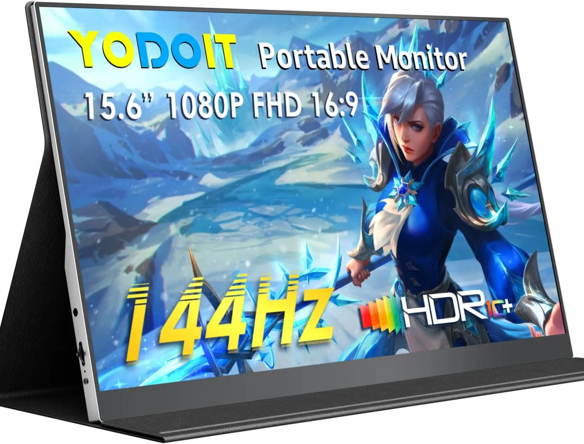 Yodoit, Skærme, Yodit Portable Monitor 15, 6 tommer 144hz 1920 x 1080 FHD Portable Monitor IPS, Sort, 144hz, 1920 x 1080, 740g, 0.51cm