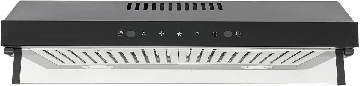 cunnyend, Væghængte emhætter, område hætte 60 cm, Noxadable væg ventilator udstødning ventilator køkken område, Sort / sølv, 60 cm, 2 × 1, 5 W