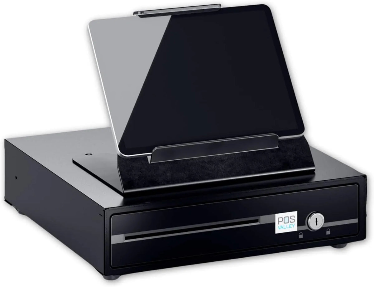 POS VALLEY RJ11-12, Kontantregistre, Kontantskuffe - Automatic Electric ( ) / Manuelt åbent - 4 seddelrum / 5 møntrum, Grå, 33x37cm, 24V