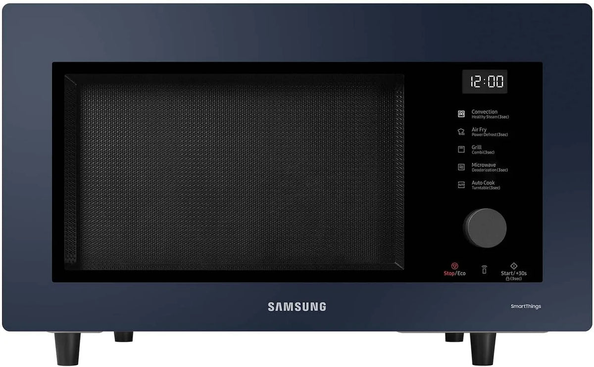 Samsung MC32DB7746KDE1, Multifunktionelle mikrobølgeovne, Bespoke mikroovn med grill og varm luft, 32 l, 900 W, Smart styring, AirFry, Sort / sølv