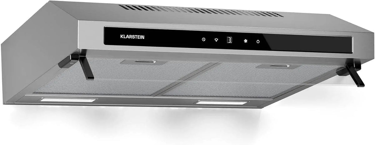 Klarstein, Underbyggede emhætter, Purista Force understrukturområde hætte, 60 cm, 343 m3 / h, dobbelt motor, energi, Sølv, 2x 60, 13 cm
