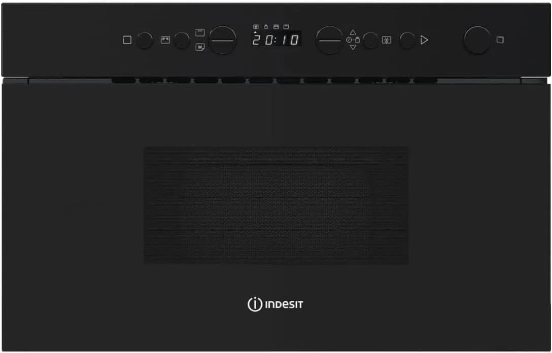 Indesit IMK12B, Mikrobølgeovne til bearbejdning af metal, Bygge- i mikroovn 22L 750W Sort, 22L, 750W, 700 W