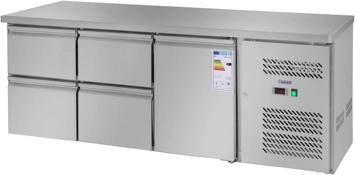 Royal Catering RCKT-179/70 RCKT-179, Køleborde, Kongelig Catering Køleskab Arbejdsbord med kølemiddel / 70 (403 liter, rustfrit, Sølv, 403 l